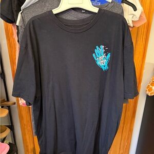 Black T-Shirt with Blue Graphic Design